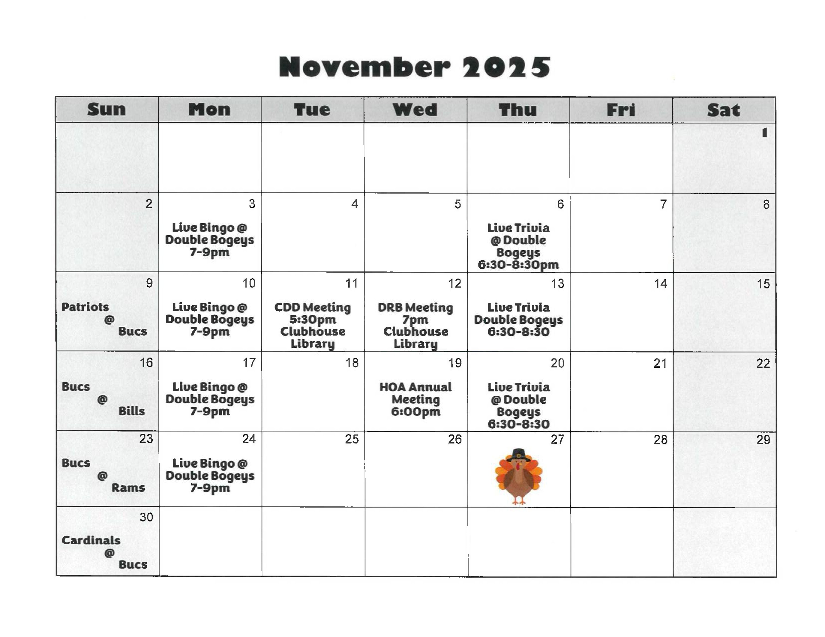 November Calendar